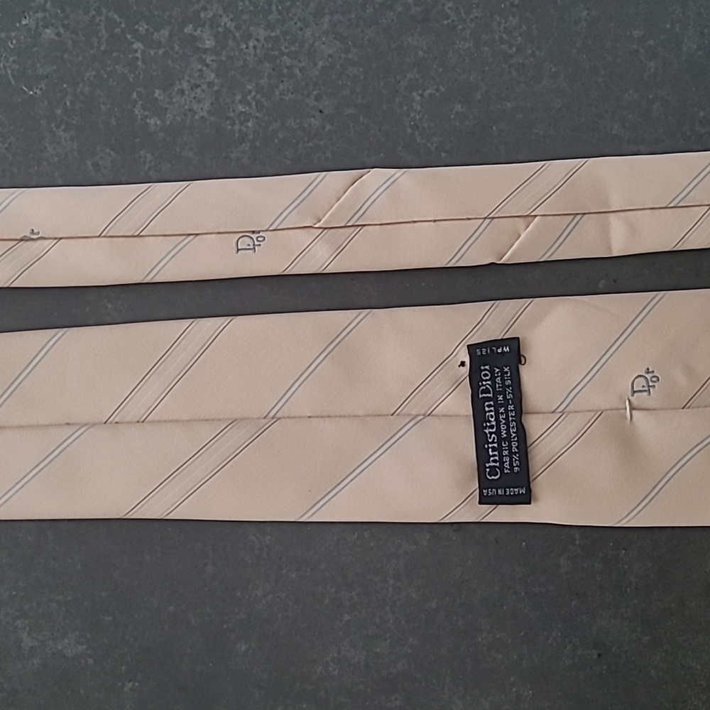 VINTAGE CHRISTIAN DIOR MONOGRAM LOGO NECK TIE - Picture 9 of 10